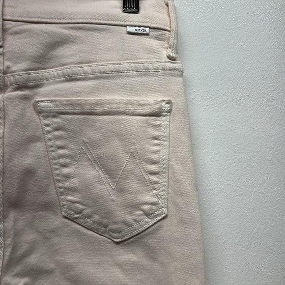 Mother Denim The Insider Flood High Rise Flare Jeans Ivory Play Date Size 27 - Picture 11 of 12